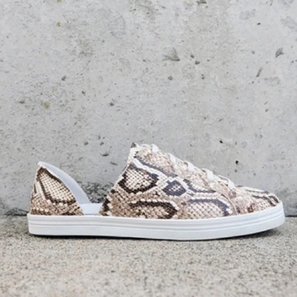 Fréda Salvador Eda D’Orsay Snakeskin Tan Black Sneakers 7